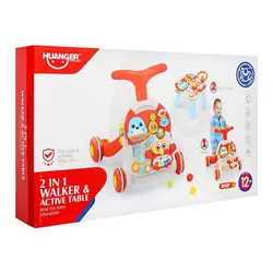 واکر 2 کاره و میز بازی موزیکال قرمز Huanger مدل HE0829