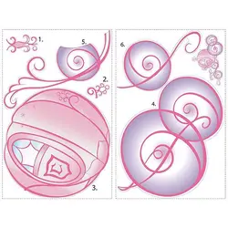 استیکر دیوار اتاق کودک RoomMates مدل Princess Carriage