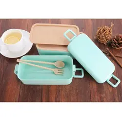 ظرف غذا ارگانیک دو طبقه همراه قاشق و چنگال Lunch Box