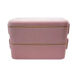 ظرف غذا ارگانیک دو طبقه همراه قاشق و چنگال Lunch Box