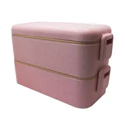 ظرف غذا ارگانیک دو طبقه همراه قاشق و چنگال Lunch Box
