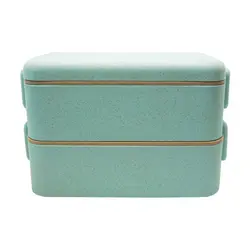 ظرف غذا ارگانیک دو طبقه همراه قاشق و چنگال Lunch Box