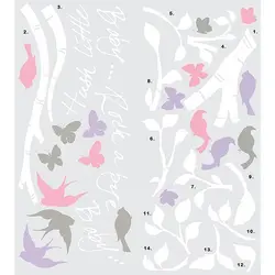 استیکر دیوار اتاق کودک RoomMates مدل درخت و پرنده