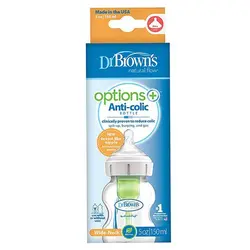 شیشه شیر طلقی پهن 150 میل آپشن پلاس Drbrowns
