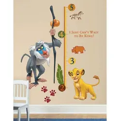 استیکر دیوار اتاق کودک با چارت RoomMates مدل The Lion King Rafiki