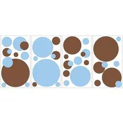 استیکر دیوار اتاق کودک RoomMates مدل Just Dots Blue and Brown
