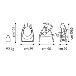 تاب برقی و نی نی لای لای نوزاد بروی Brevi مدل Altgea 528