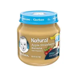 مشخصات، قیمت و خرید پوره میوه سیب،موز و توت فرنگی گربر Gerber