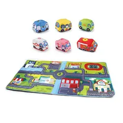 زیرانداز طرح خیابان همراه 6 ماشین پارچه ای بزرگ Huanger مدل HE0243