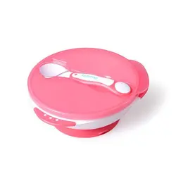 کاسه چسبانکی و قاشق حساس به دما kids me رنگ صورتی