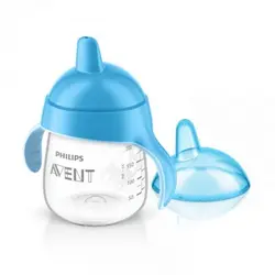 لیوان آموزشی پنگوئنی 260 میل رنگ آبی philips avent