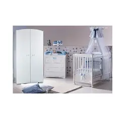 ست تخت و کمد و دراور picci مدل milky CIELO 03 رنگ آبی