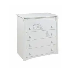 ست تخت و کمد و دراور picci مدل milky GRIGIO 22 رنگ طوسی-سفید