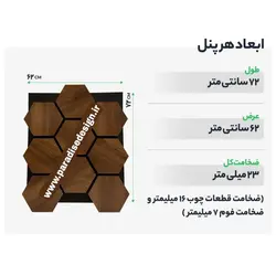 دیوارپوش چوبی شش ضلعی | خرید دیوارپوش چوبی