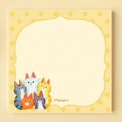 برگه یادداشت طوطی دیزاین طرح گربه ها | طوطی دیزاین