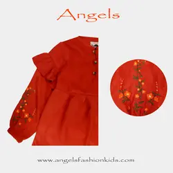 پیراهن دخترانه رعنا | تولیدی پوشاک آنجل