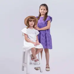 پیراهن دخترانه آرزو | تولیدی پوشاک آنجل