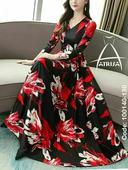 پیراهن بلند گلدار شیپوری