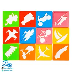 شابلون آموزشی وسایل نقلیه (وسائط نقلیه) پلاستیکی ۱۲ عددی