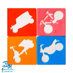 شابلون آموزشی وسایل نقلیه (وسائط نقلیه) پلاستیکی ۱۲ عددی