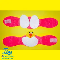 ماسک نمدی گالیله کوچولو طرح حیوانات مرغ و جوجه