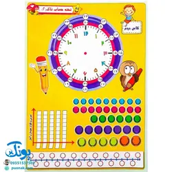 تخته لوح لمینت حساب ریاضی ۲ دوم دبستان مدل تاک وایت بردی سایز ۲۱*۳۰ cm