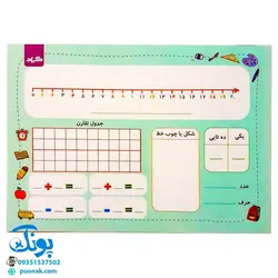 تخته لوح لمینت ریاضی یار ۱ اول دبستان گراد وایت بردی سایز ۲۱*۳۰ cm
