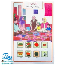 لوح پوستر مقوایی تصویری معلم بخش نگاره ها مدل استادیار (آموزش نگاره های فارسی اول دبستان ۱۲ برگ سایز ۷۰*۵۰)