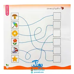مجموعه کتاب های مهارت محور کفشدوزک جلد سی و دوم ۳۲ (خط ها را دنبال کن، توالی دیداری) تقویت مهارت های اساسی کودکان ۳ تا ۶ سال