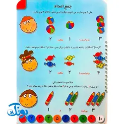 کتاب وایت بردی بنویس و پاک کن آموزش جمع (راهنمای آموزش اعداد و شمارش برای کودکان و پیش دبستانی ها)