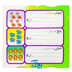 کتاب وایت بردی بنویس و پاک کن آموزش اعداد فارسی (آموزش اعداد فارسی از ۱ یک تا ۱۰۰ صد به صورت عدد و حرف و شناخت مفهوم شمارش و نوشتن اعداد)