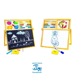 تخته وایت برد و تخته سیاه مدرسه به همراه چرتکه و ساعت مدل ایپکا ۴۰*۴۰ cm