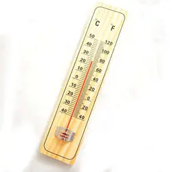 دماسنج چوبی بزرگ دیواری (دمای محیط با درجه سانتیگراد و فارنهایت سایز ۲۰ سانتیمتر)