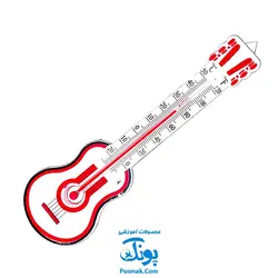 دماسنج پلاستیکی دیواری طرح گیتار (دمای محیط با درجه سانتیگراد و فارنهایت سایز ۲۱ سانتیمتر)