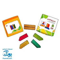 بازی فکری آموزشی ببین و بچین (چیدن قطعات چوبی طبق الگوی کارت)