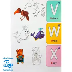 کتاب دسته دار آموزش color the letters (آموزش حروف الفبای انگلیسی با کمک رنگ آمیزی)
