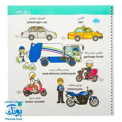 کتاب فرهنگ مصور خردسالان مجموعه ۴ جلدی انگلیسی _ فارسی (وسایل نقلیه، مکان های عمومی، انسان و طبیعت، ابزارهای زندگی)