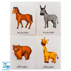 کارت‌ آموزش طبقه بندی مدل کارت پازل انتشارات آوای بامداد (۲۶ کارت پازل آموزشی دو زبانه)
