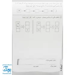 آزمونک ریاضی پایه چهارم دبستان حسامی