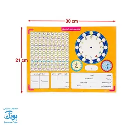 تخته لوح لمینت حساب آسان آموز دو یکی اول و دوم دبستان سایز ۲۱*۳۰ cm سلام - پونک