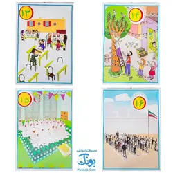 لوح پوستر سیمی تصویری معلم ریاضی اول دبستان کلاسی ویژه معلم نشر فرای علم - پونک (آموزش ریاضی اول دبستان ۱۳ برگ - ۲۵ تم سایز ۵۰ در ۷۰)