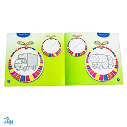 کتاب آموزشی دفتر کار با قیچی آشنایی با وسایل نقلیه از مجموعه کتابهای آموزش غیر مستقیم برای کودکان پیش دبستان