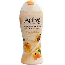 شامپو بدن کرمی اسکراب شیر و زردآلو 400 گرمی اکتیو