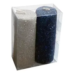 شمع اکلیلی نقره ای و آبی نفتی 8 سانتی متری