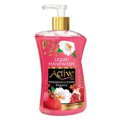 مایع دستشویی صدفی صورتی حاوی پروتئین سویا 450میلی لیتری اکتیو