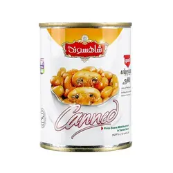 کنسرو لوبیا چیتی با قارچ در سس گوجه فرنگی 370 گرمی شاهسوند