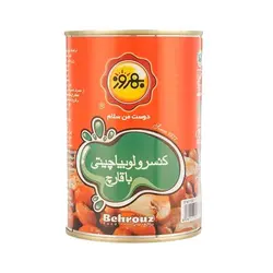 کنسرو لوبیا چیتی با قارچ 380 گرمی بهروز