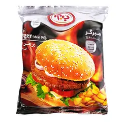 همبرگر 60% گوشت 500 گرمی(5عدد) ب.آ
