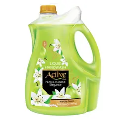 مایع دستشویی صدفی سبز حاوی پروتئین سویا 3/75 لیتری اکتیو
