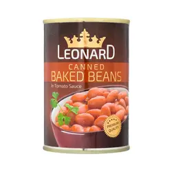 کنسرو لوبیا چیتی با سس گوجه فرنگی 420 گرمی لئونارد